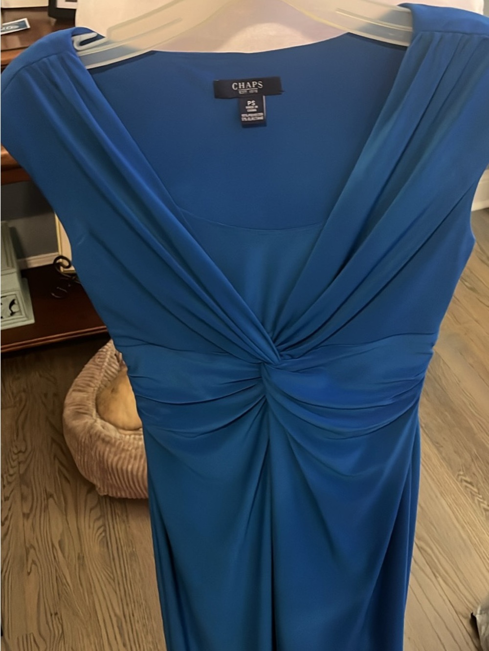 Chaps Royal Blue Sleeveless Twisted-Front Maxi Dress